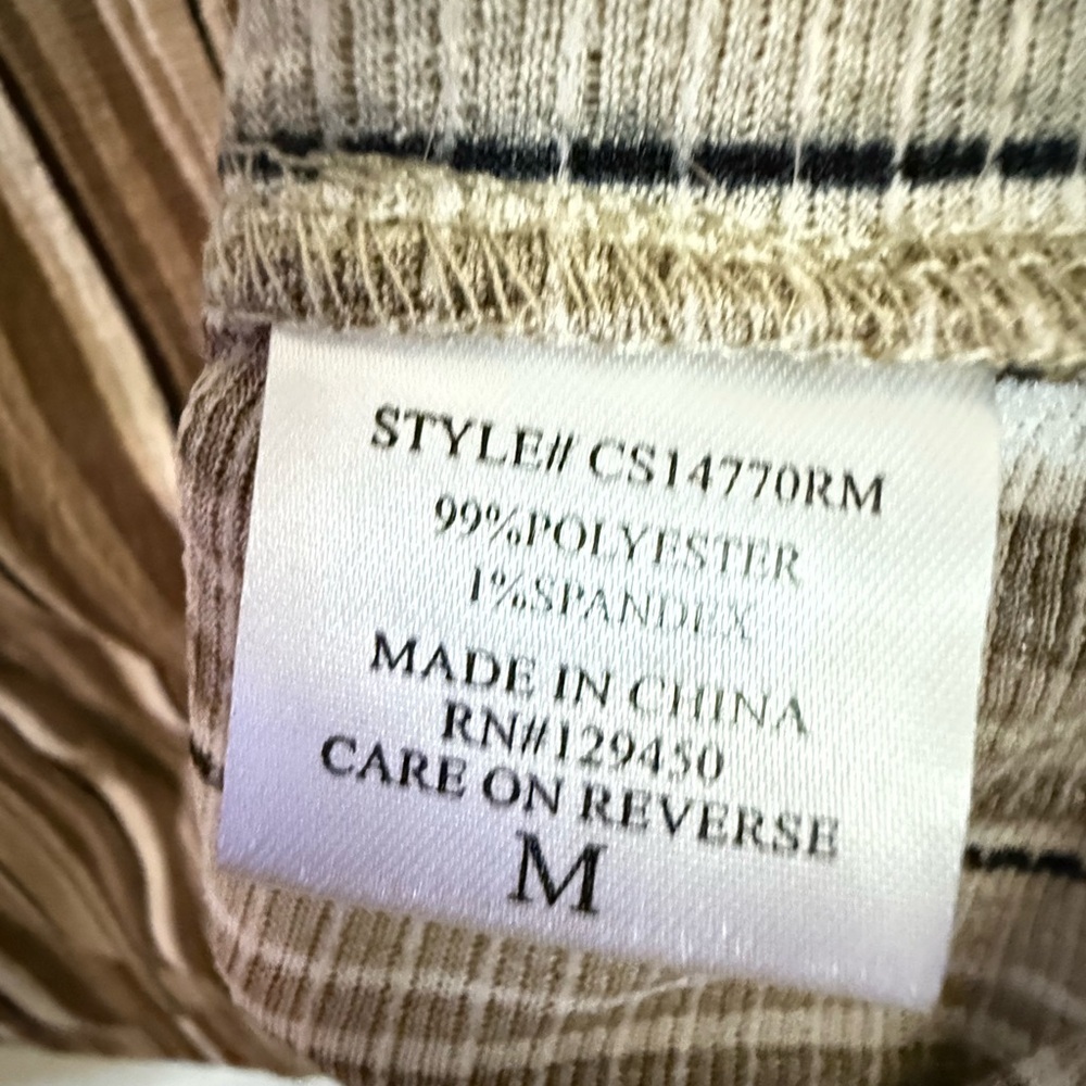 Fred David Brown Striped Women's Top - Picture 2 of 2